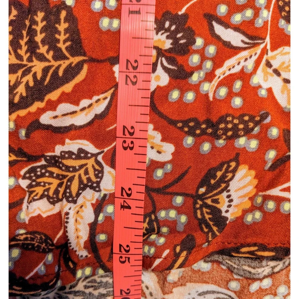 essica Simpson Ladies Woven Top Boho Flowy Size Large Mother Nature Floral‎ L/S